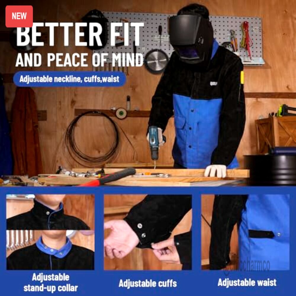 Flame Resistant Welding Jacket Split Leather Slee… - image 3